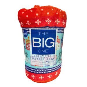 The Big One Red Fair Isle Oversized Supersoft Plush Throw Blanket